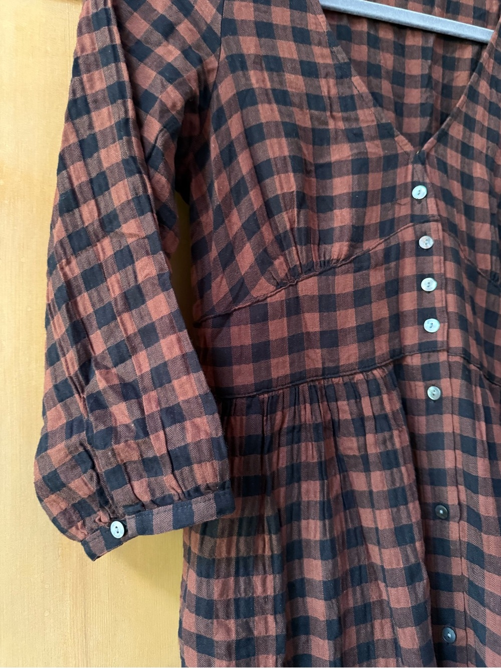 Marine Layer Plaid gingham long sleeve Maxi Dress - Picture 5 of 8